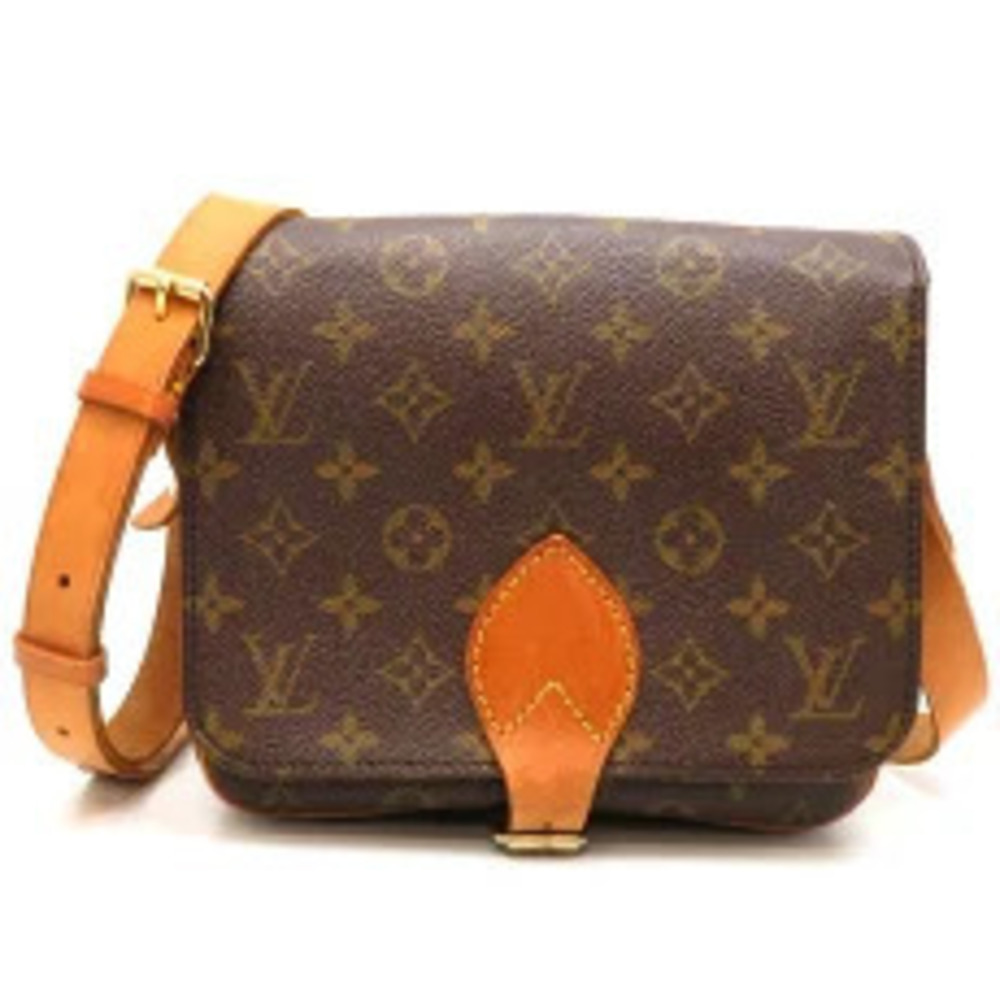 Louis Vuitton Monogram Cartouchiere Shoulder Bag Brown